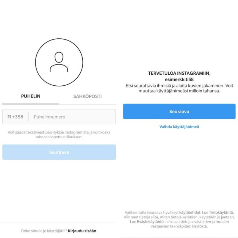 Instagram-tilin luominen puhelinnumeron avulla ja Instagramin tervetuliaistoivotus_kuvituskuva